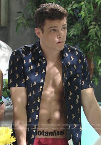 Kyle's seahorse print shirt on The Young and the Restless