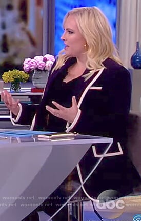 Meghan's navy tipped blazer on The View