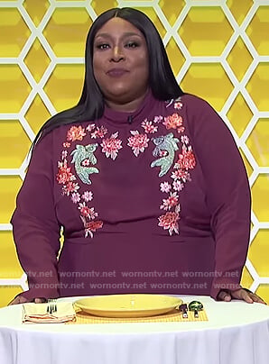 Loni's purple floral embroidered dress on The Real
