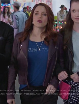 Jo's purple leather jacket on Girlfriends Guide to Divorce