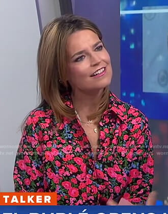 Savannah's black and pink floral shirt on Today
