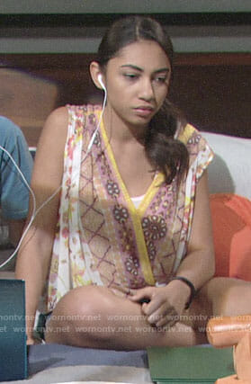 Shauna's floral wrap top on The Young and the Restless