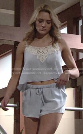 Summer's lace PJ set on The Young and the Restless