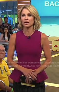 Amy's purple peplum top on Good Morning America
