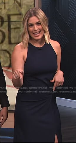 Carissa's navy twist front dress on E! News