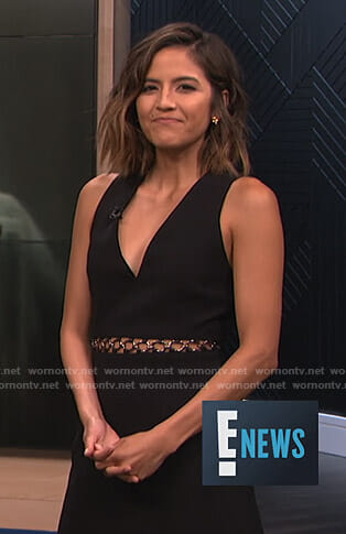 Erin's black ring waist detail dress on E! News