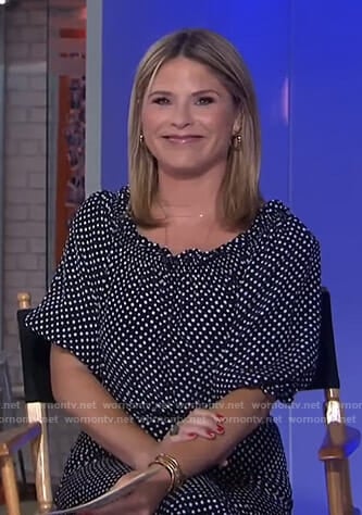 Jenna's navy polka dot dress on Today