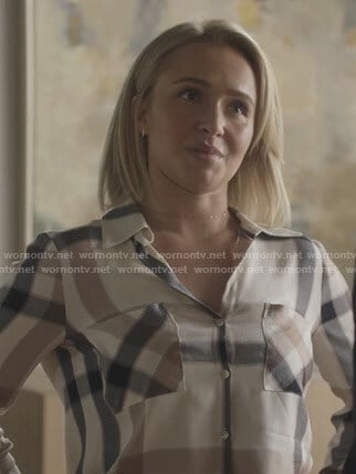 Juliette's plaid button down shirt on Nashville