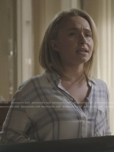 Juliette's white plaid shirt on Nashville