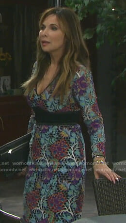 Kate's blue floral lace dress on Days of our Lives