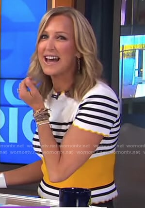 Lara's yellow striped top on Good Morning America