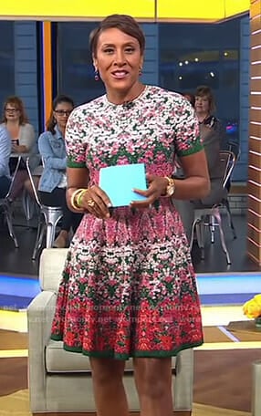 Robin's floral short sleeve dress on Good Morning America