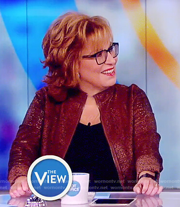 Joy's brown eyelet leather jacket on The View