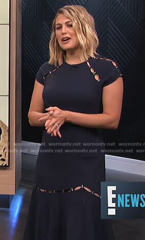 Carissa's navy cutout dress on E! News