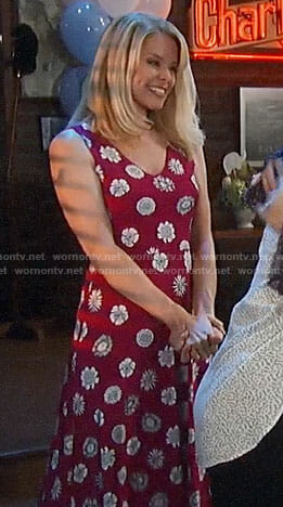 Felicia's flower print v-neck dress on General Hospital