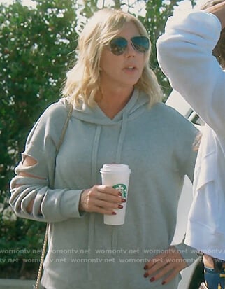 Vicki's gray slit sleeve sweatshirt on The Real Housewives of Orange County