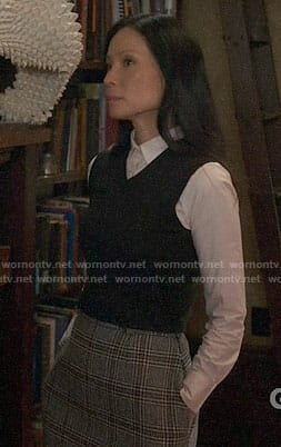 Joan's grey plaid skirt on Elementary