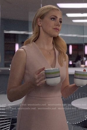 Katrina's blush pink dress on Suits