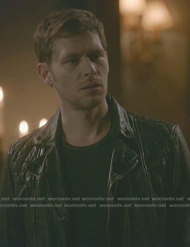Klaus's black leather moto jacket on The Originals