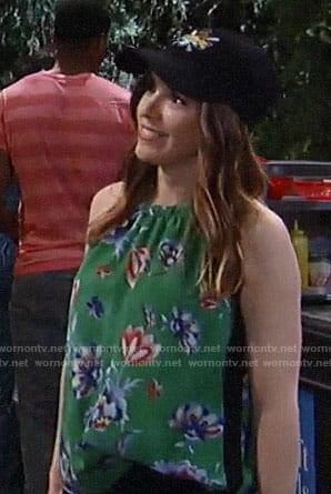 Margaux's green floral top on General Hospital