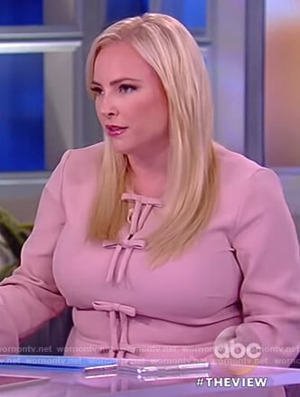 Meghan's pink bow front dress on The View