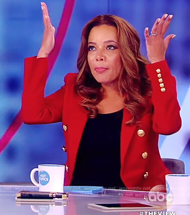 Sunny's red double breasted blazer on The View