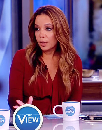 Sunny's red twisted front dress on The View
