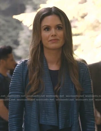 Sam's blue pleated leather jacket on Take Two