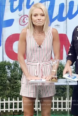 Kelly's striped romper on Live with Kelly and Ryan