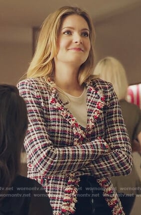 Sutton's checked tweed jacket on The Bold Type