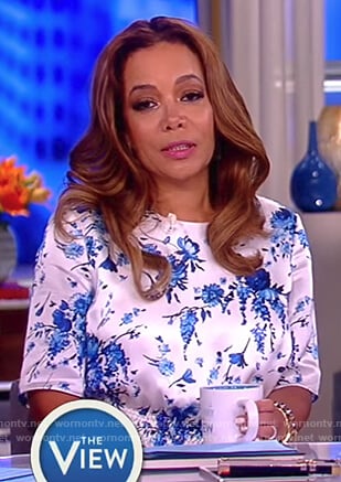 Sunny's white floral print maxi dress on The View