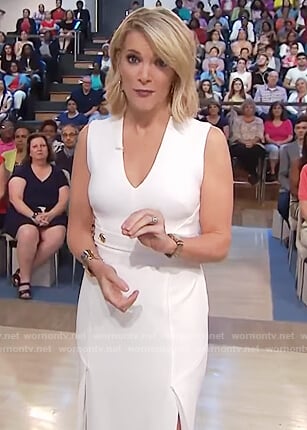 Megyn's white belted v-neck dress on Megyn Kelly Today