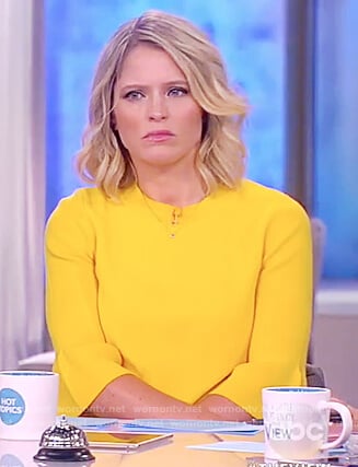 Sara's yellow bell sleeve top on The View