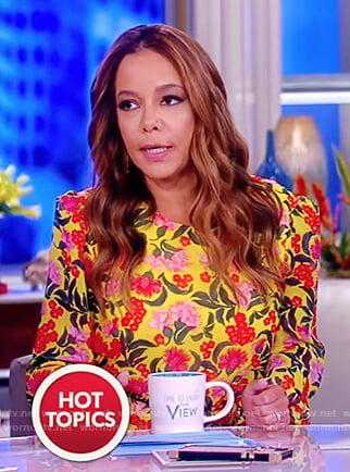Sunny's yellow floral print dress on The View