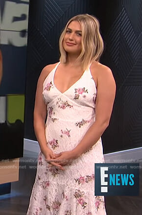 Carissa's white floral lace dress on E! News