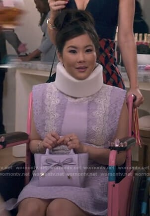 Dixie's purple lace mini dress on Insatiable