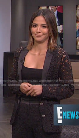 Erin's black lace suit on E! News