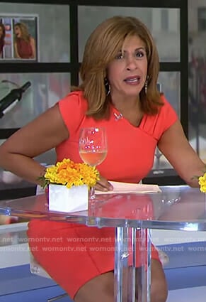 Hoda's orange v-neck dress on Today
