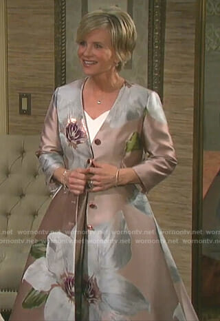 Kayla's floral dress coat on Days of our Lives