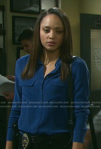 Lani's blue button down shirt on Days of our Lives