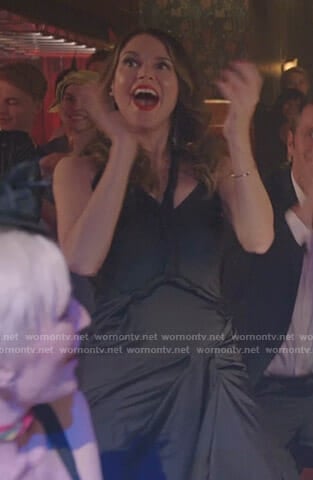 Liza's black twisted dress on Younger