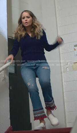 Patty's embroidered hem jeans on Insatiable