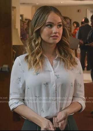 Patty's unicorn print shirt on Insatiable