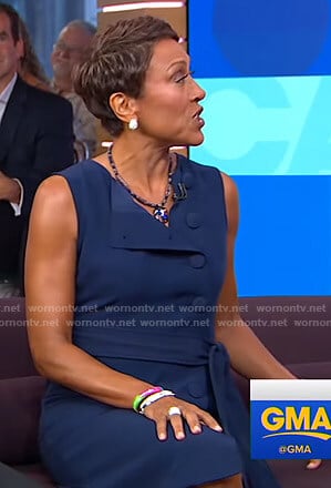 Robin's blue button front dress on Good Morning America