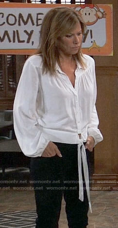Alexis's white tie-front shirt on General Hospital