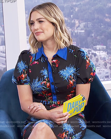 Carissa's black floral print dress on E! News Daily Pop