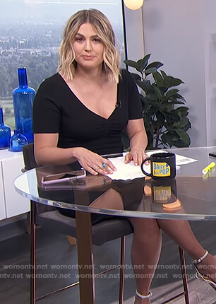 Carissa's black ruched front dress on E! News Daily Pop