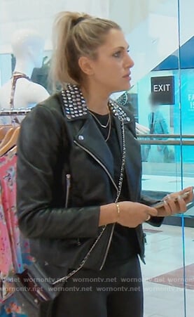 Gina's studded leather jacket on The Real Housewives of Orange County