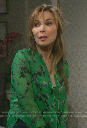 Kate's floral v-neck blouse on Days of our Lives