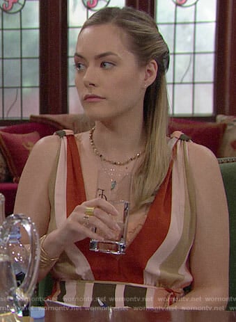 Hope's striped jumpsuit on The Bold and the Beautiful